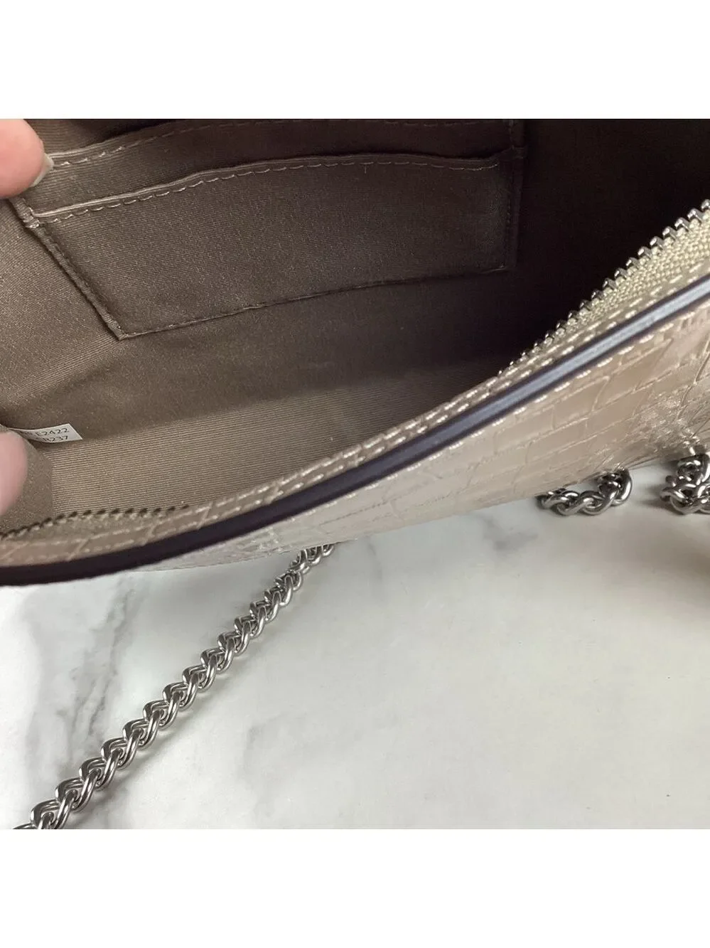 Coach Beige Croc Embossed‎ Crossbody Bag